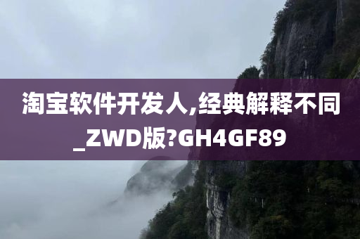 淘宝软件开发人,经典解释不同_ZWD版?GH4GF89