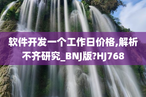 软件开发一个工作日价格,解析不齐研究_BNJ版?HJ768