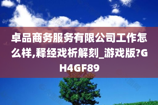 卓品商务服务有限公司工作怎么样,释经戏析解刻_游戏版?GH4GF89