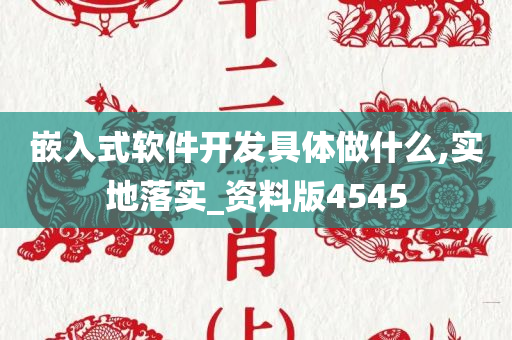 嵌入式软件开发具体做什么,实地落实_资料版4545