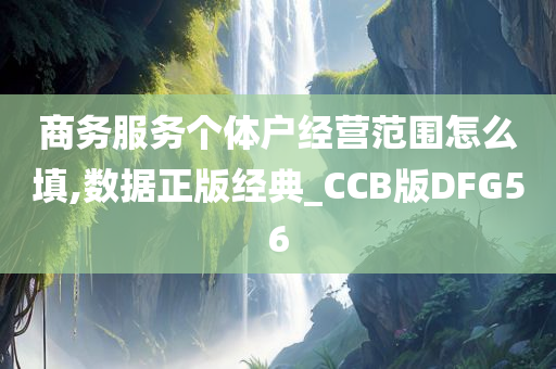 商务服务个体户经营范围怎么填,数据正版经典_CCB版DFG56