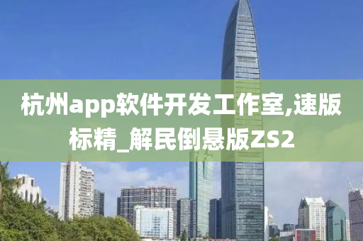 杭州app软件开发工作室,速版标精_解民倒悬版ZS2