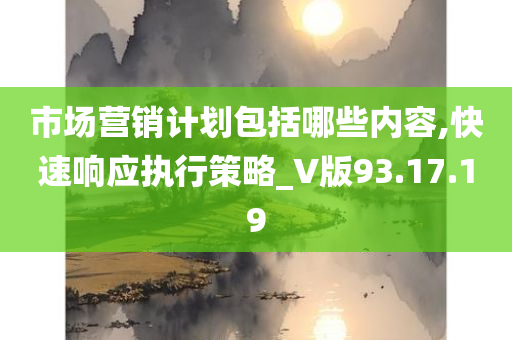 市场营销计划包括哪些内容,快速响应执行策略_V版93.17.19