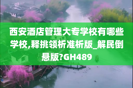 西安酒店管理大专学校有哪些学校,释挑领析准析版_解民倒悬版?GH489