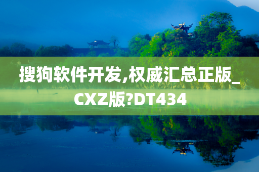 搜狗软件开发,权威汇总正版_CXZ版?DT434