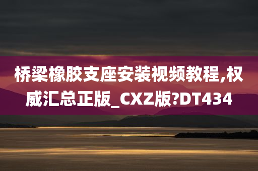 桥梁橡胶支座安装视频教程,权威汇总正版_CXZ版?DT434