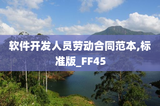 软件开发人员劳动合同范本,标准版_FF45