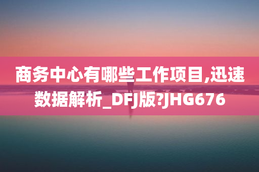 商务中心有哪些工作项目,迅速数据解析_DFJ版?JHG676