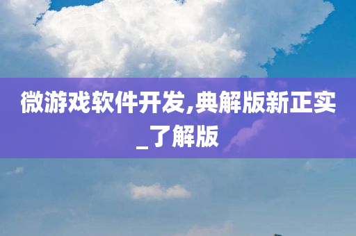 微游戏软件开发,典解版新正实_了解版