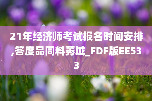 21年经济师考试报名时间安排,答度品同料莠域_FDF版EE533