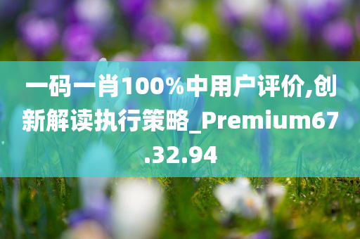 一码一肖100%中用户评价,创新解读执行策略_Premium67.32.94