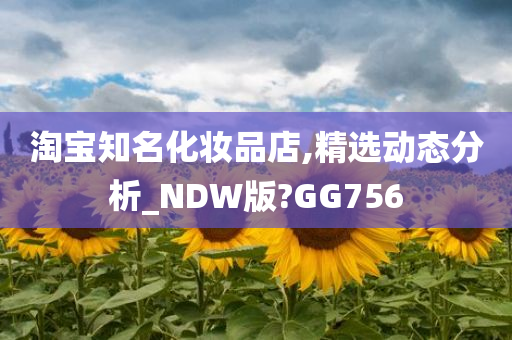 淘宝知名化妆品店,精选动态分析_NDW版?GG756