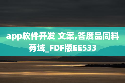 app软件开发 文案,答度品同料莠域_FDF版EE533