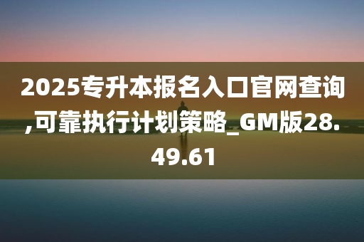 2025专升本报名入口官网查询,可靠执行计划策略_GM版28.49.61