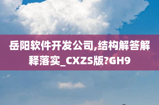 岳阳软件开发公司,结构解答解释落实_CXZS版?GH9