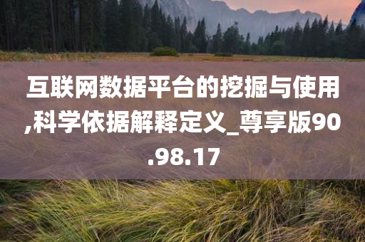 互联网数据平台的挖掘与使用,科学依据解释定义_尊享版90.98.17