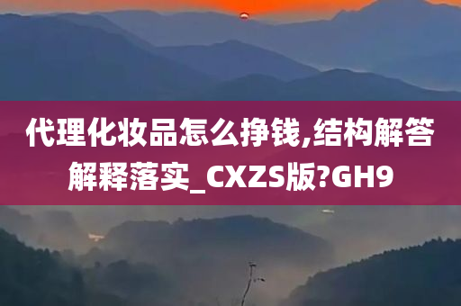 代理化妆品怎么挣钱,结构解答解释落实_CXZS版?GH9