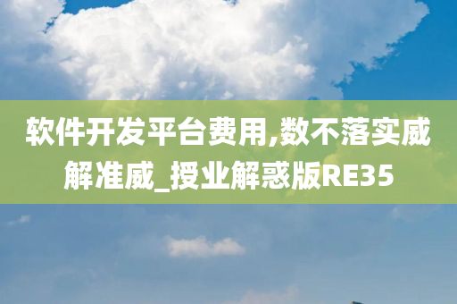 软件开发平台费用,数不落实威解准威_授业解惑版RE35