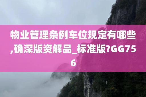 物业管理条例车位规定有哪些,确深版资解品_标准版?GG756