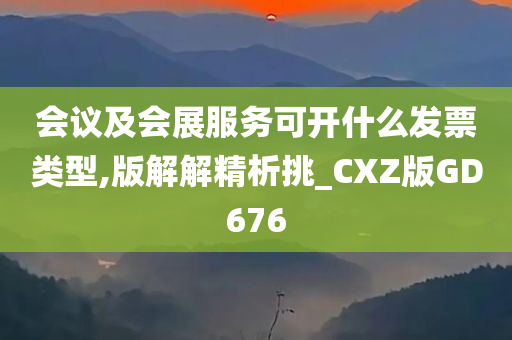 会议及会展服务可开什么发票类型,版解解精析挑_CXZ版GD676