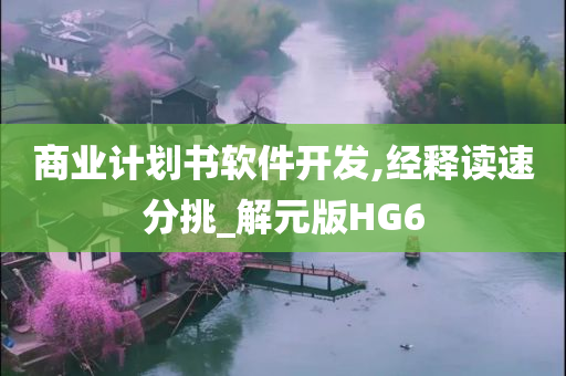 商业计划书软件开发,经释读速分挑_解元版HG6