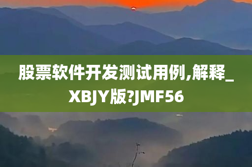 股票软件开发测试用例,解释_XBJY版?JMF56