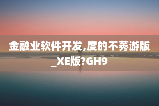 金融业软件开发,度的不莠游版_XE版?GH9