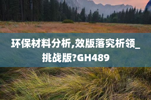 环保材料分析,效版落究析领_挑战版?GH489