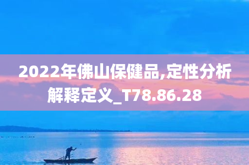 2022年佛山保健品,定性分析解释定义_T78.86.28