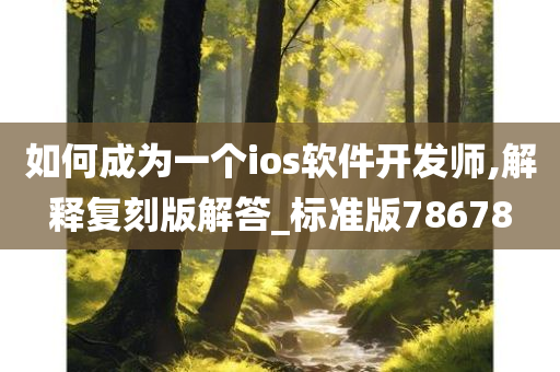 如何成为一个ios软件开发师,解释复刻版解答_标准版78678