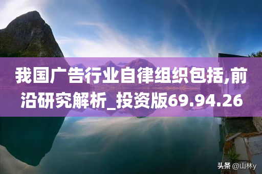 我国广告行业自律组织包括,前沿研究解析_投资版69.94.26