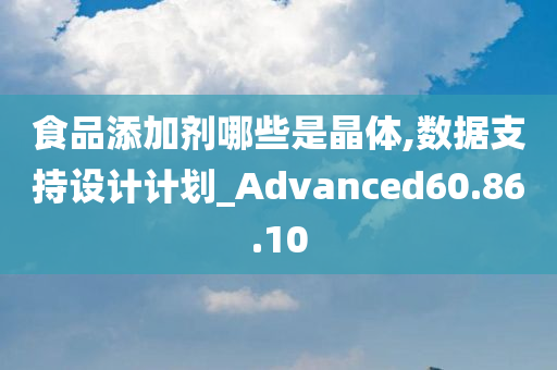 食品添加剂哪些是晶体,数据支持设计计划_Advanced60.86.10