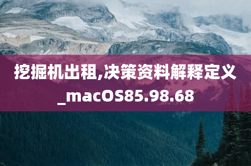 挖掘机出租,决策资料解释定义_macOS85.98.68