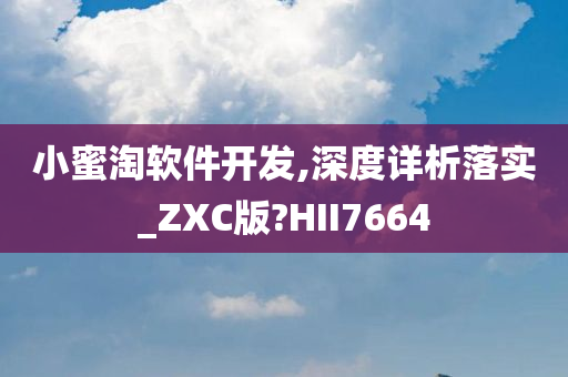 小蜜淘软件开发,深度详析落实_ZXC版?HII7664