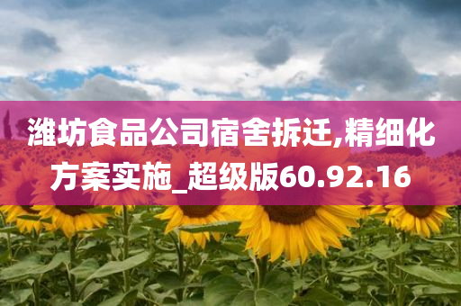 潍坊食品公司宿舍拆迁,精细化方案实施_超级版60.92.16