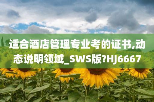 适合酒店管理专业考的证书,动态说明领域_SWS版?HJ6667