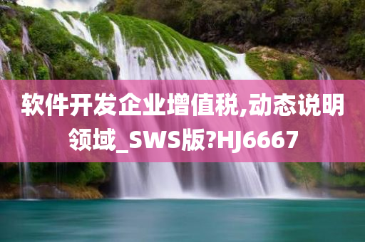 软件开发企业增值税,动态说明领域_SWS版?HJ6667