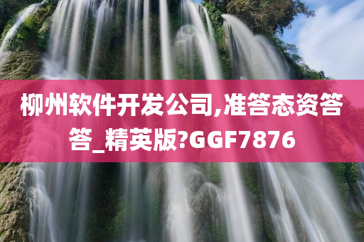 柳州软件开发公司,准答态资答答_精英版?GGF7876