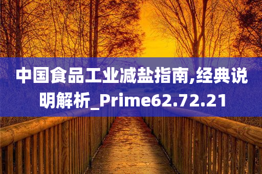 中国食品工业减盐指南,经典说明解析_Prime62.72.21