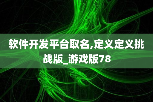 软件开发平台取名,定义定义挑战版_游戏版78