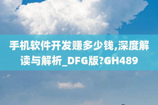 手机软件开发赚多少钱,深度解读与解析_DFG版?GH489