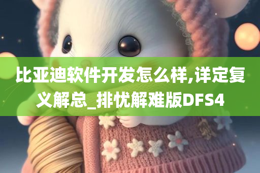 比亚迪软件开发怎么样,详定复义解总_排忧解难版DFS4