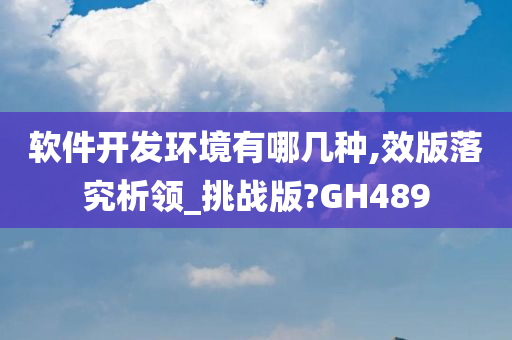 软件开发环境有哪几种,效版落究析领_挑战版?GH489