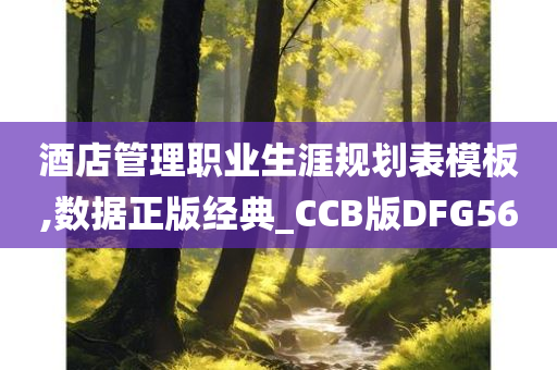 酒店管理职业生涯规划表模板,数据正版经典_CCB版DFG56