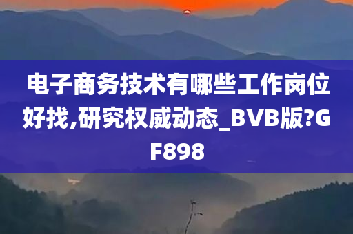 电子商务技术有哪些工作岗位好找,研究权威动态_BVB版?GF898