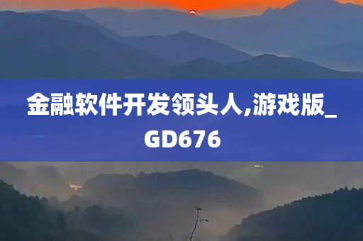 金融软件开发领头人,游戏版_GD676