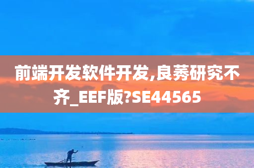 前端开发软件开发,良莠研究不齐_EEF版?SE44565