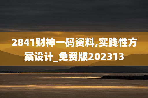 2841财神一码资料,实践性方案设计_免费版202313