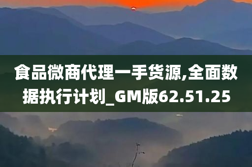 食品微商代理一手货源,全面数据执行计划_GM版62.51.25