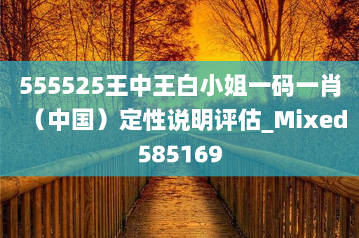 555525王中王白小姐一码一肖（中国）定性说明评估_Mixed585169